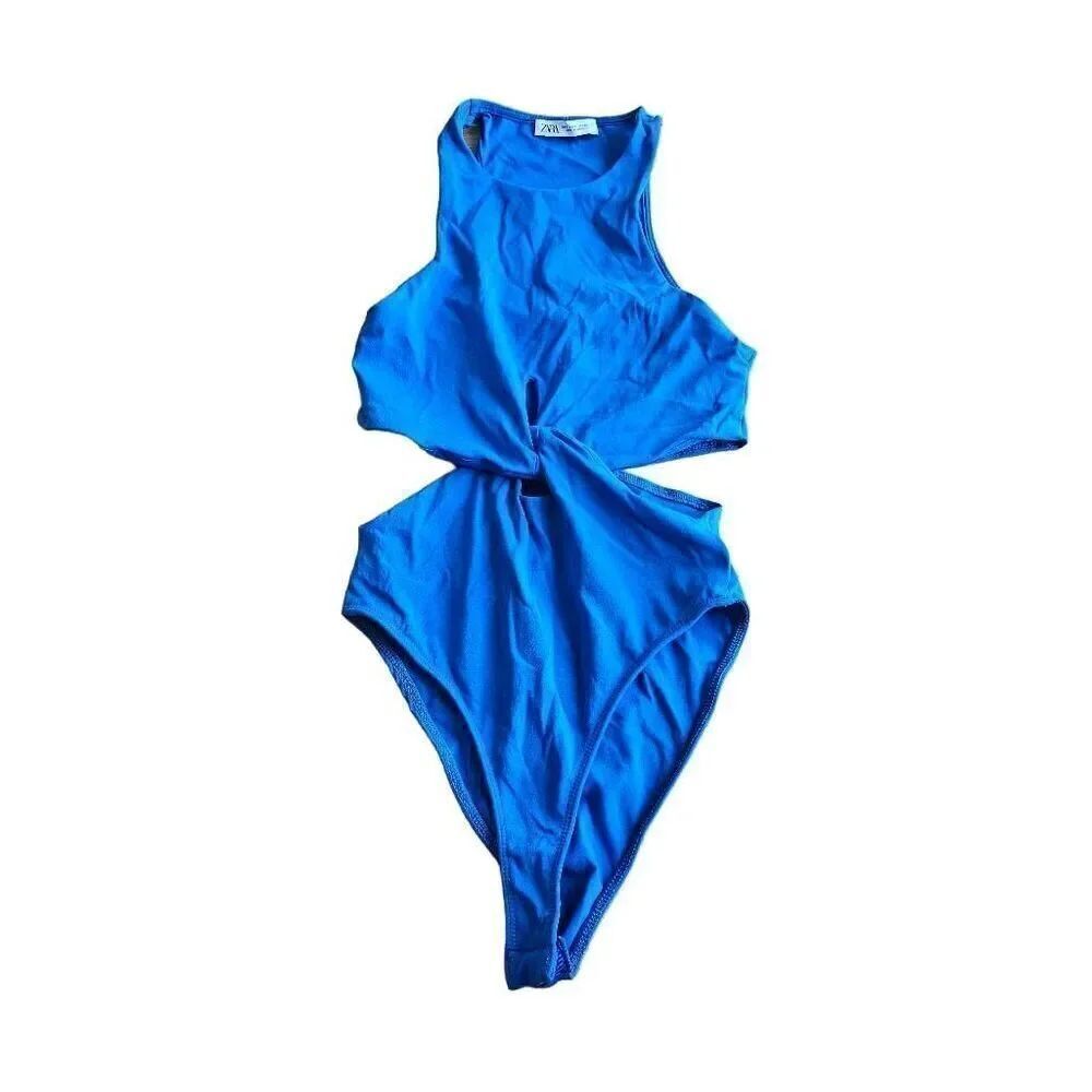 Zara womens Sz S blue bodysuit